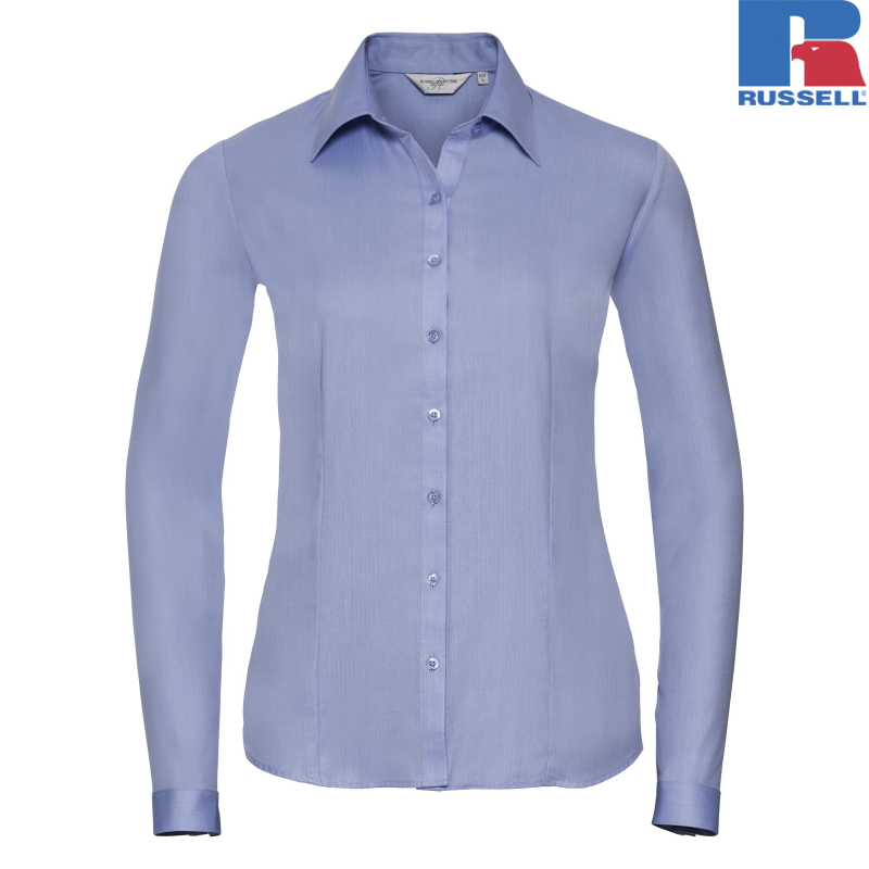 LADIES LONG SLEEVE TAILORED HERRINGBONE SHIRT | Russell