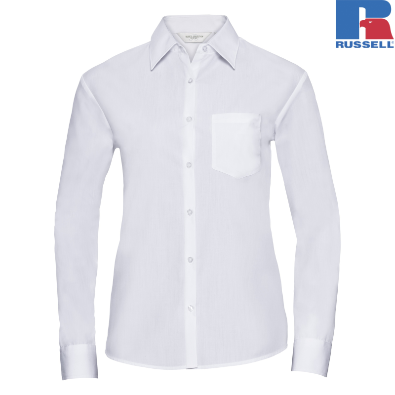 Ladies Long Sleeve Classic Polycotton Poplin Shirt | Russell