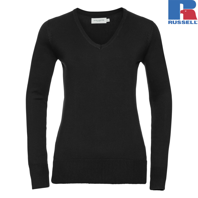 Ladies V-neck Knitted Pullover | Russell