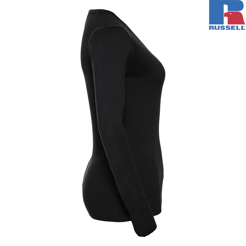 Ladies V-neck Knitted Pullover | Russell