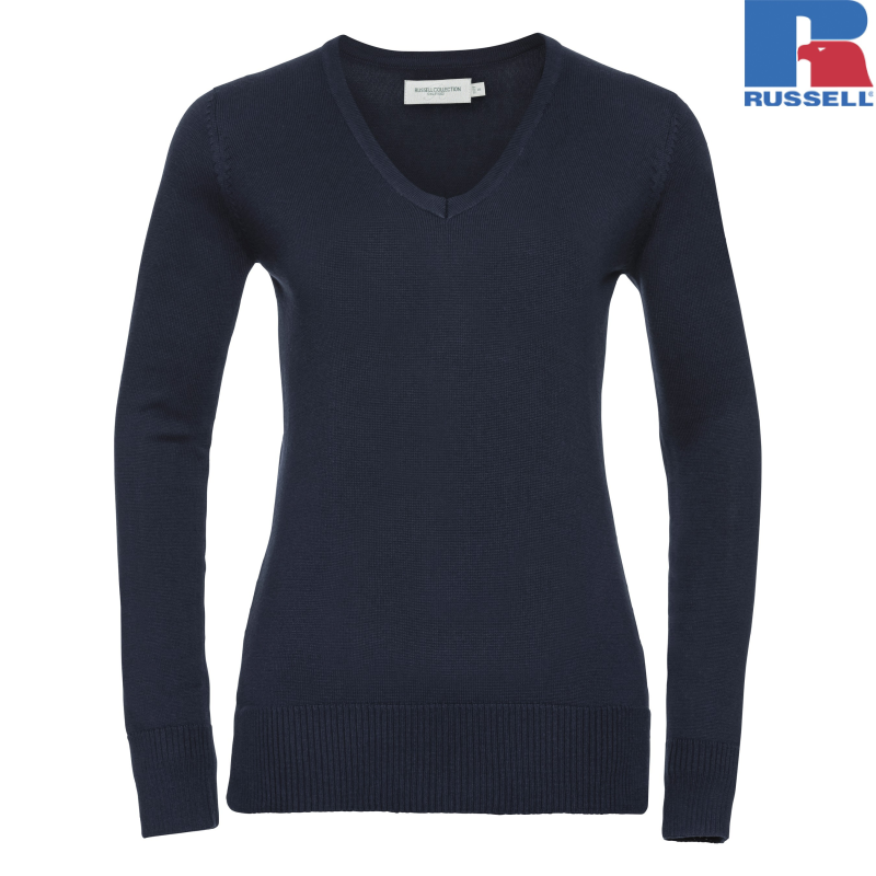 Ladies V-neck Knitted Pullover | Russell
