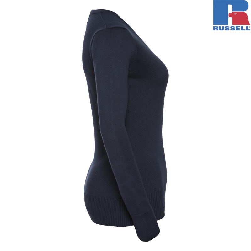 Ladies V-neck Knitted Pullover | Russell