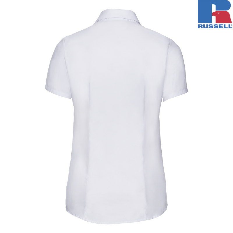 Ladies Short Sleeve Tailored Herringbone Shirt | Russell