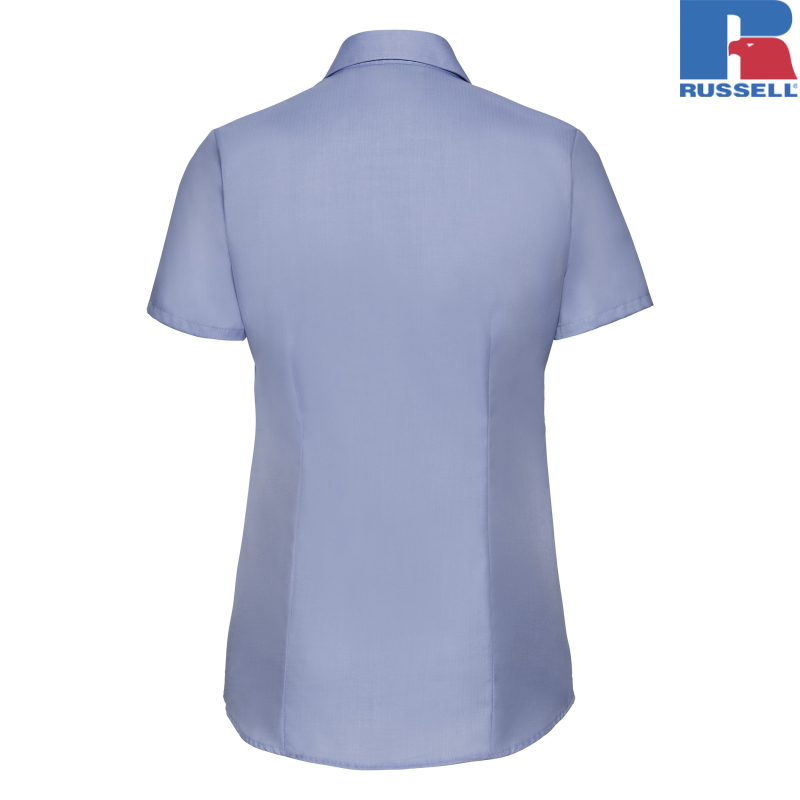 Ladies Short Sleeve Tailored Herringbone Shirt | Russell