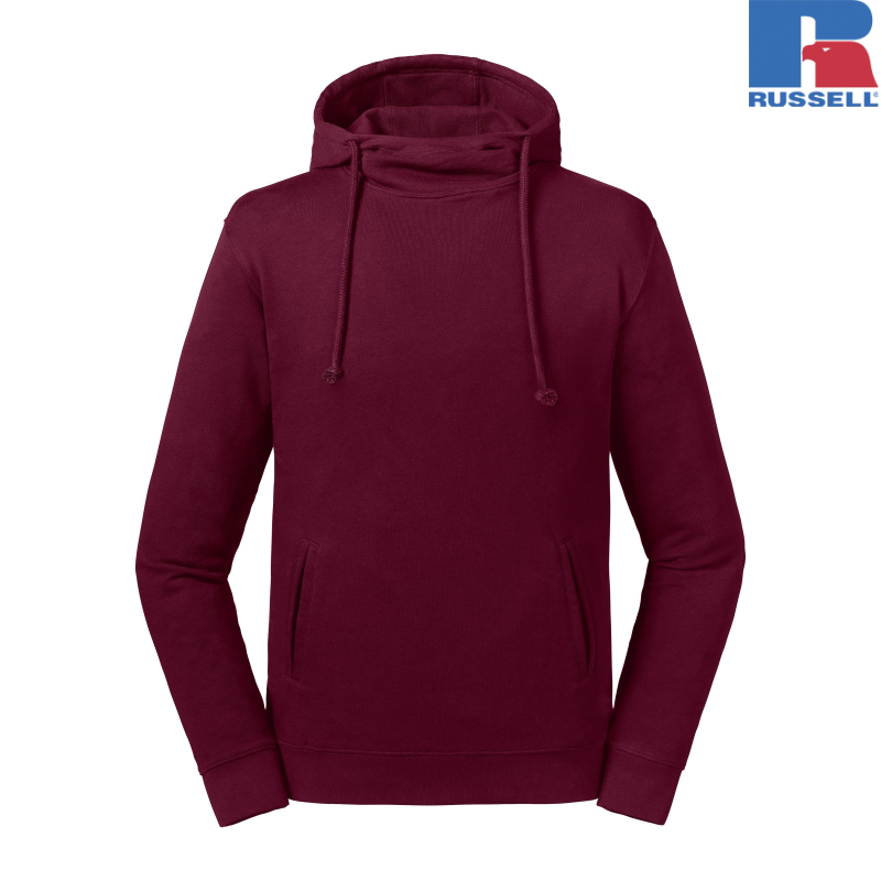 Pure Organic High Collar Hooded Sweat | Russell