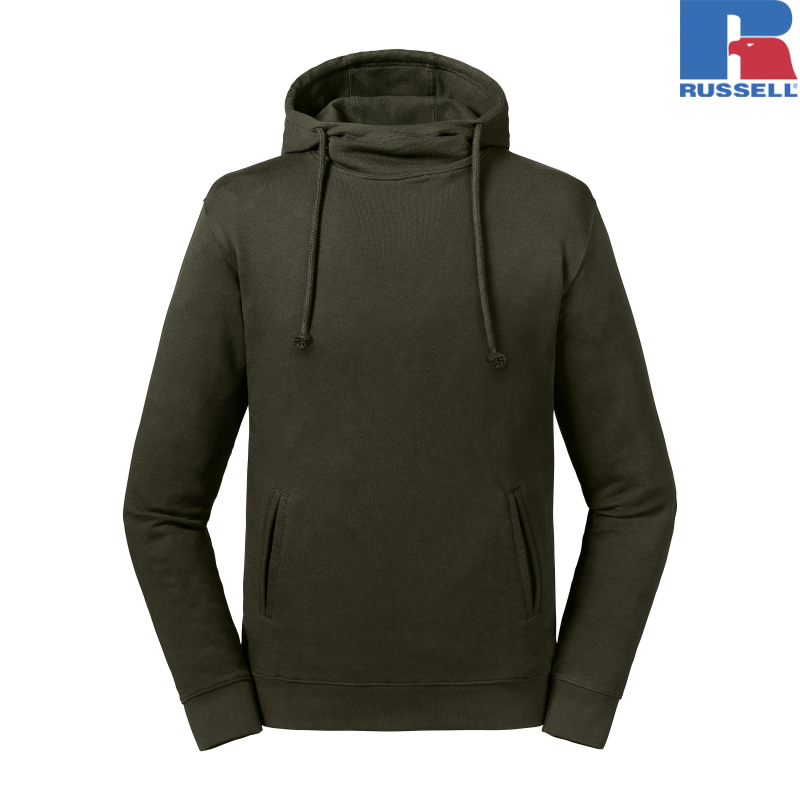 Pure Organic High Collar Hooded Sweat | Russell
