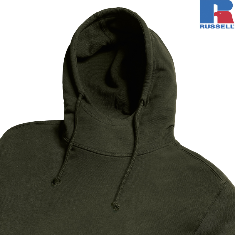 Pure Organic High Collar Hooded Sweat | Russell