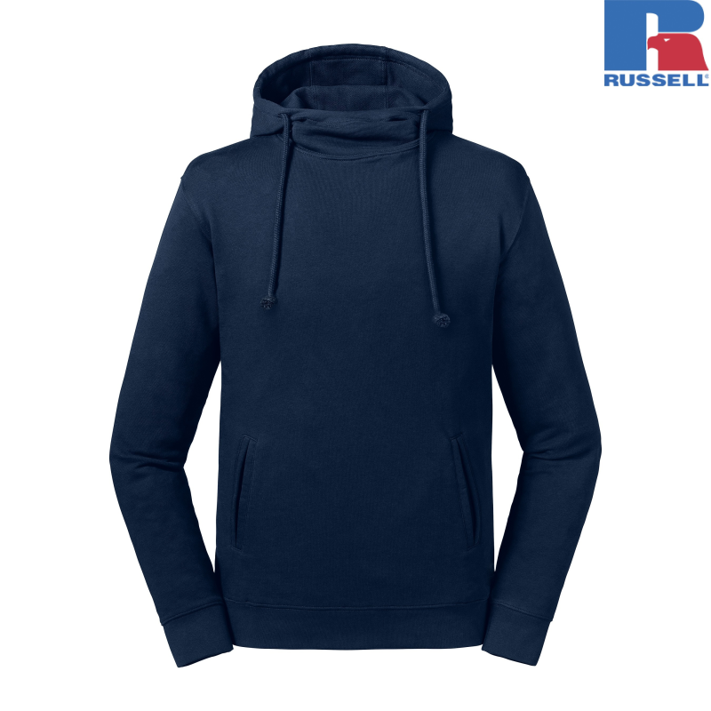 Pure Organic High Collar Hooded Sweat | Russell