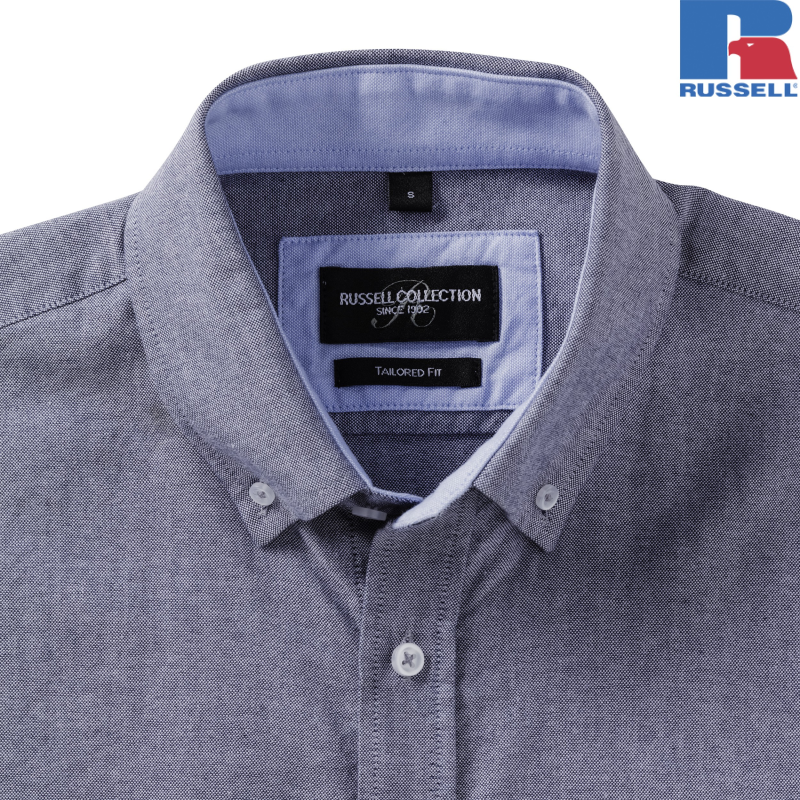 Men's Long Sleeve Tailored Washed Oxford Shirt | Russell