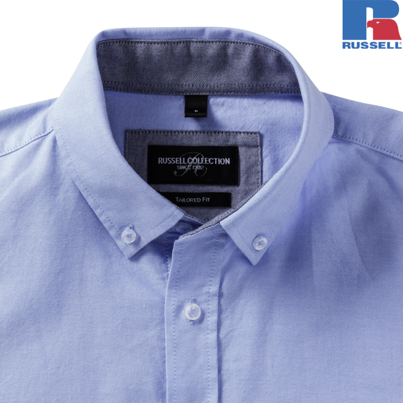 Men's Long Sleeve Tailored Washed Oxford Shirt | Russell