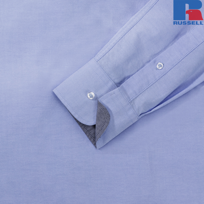Men's Long Sleeve Tailored Washed Oxford Shirt | Russell