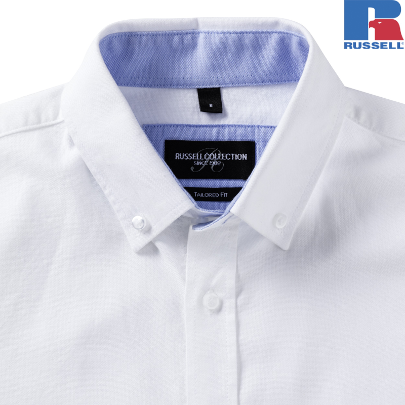Men's Long Sleeve Tailored Washed Oxford Shirt | Russell