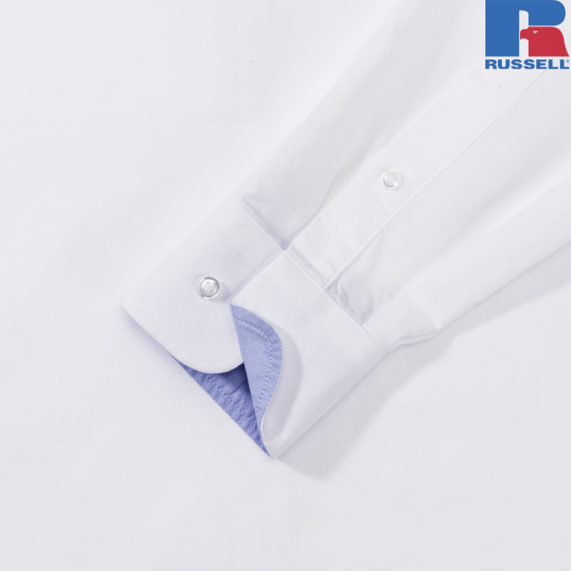 Men's Long Sleeve Tailored Washed Oxford Shirt | Russell