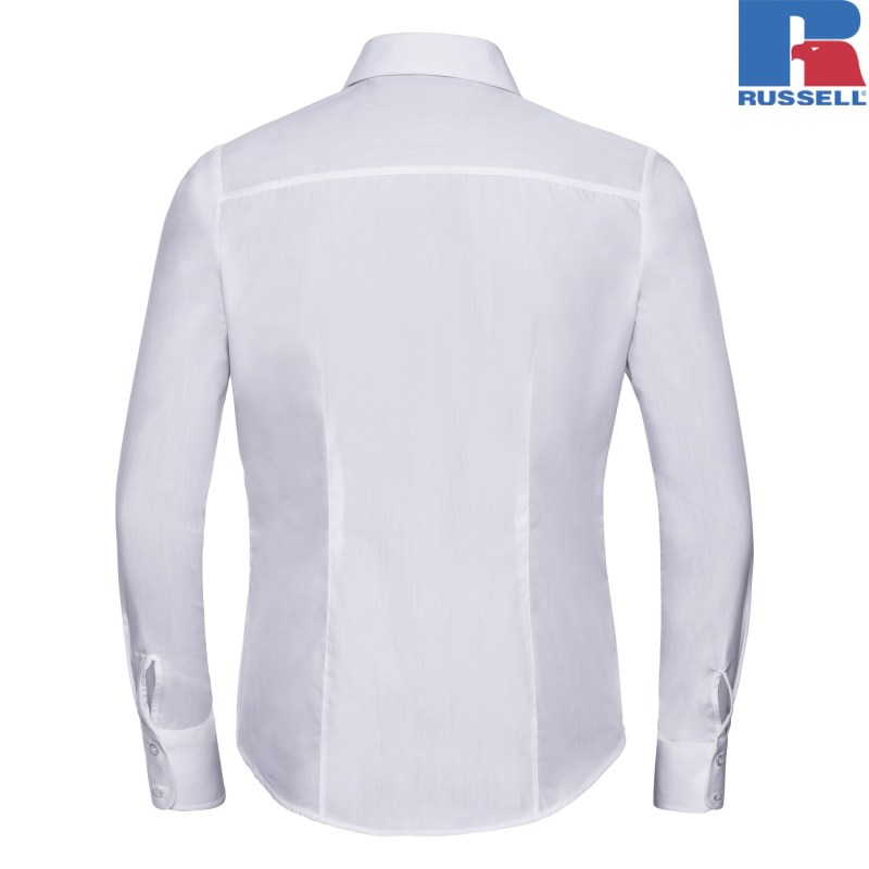 Ladies Long Sleeve Fitted Pollycotton Poplin Shirt | Russell