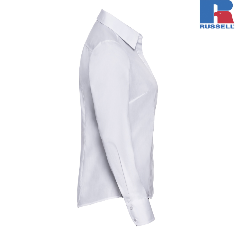 Ladies Long Sleeve Fitted Pollycotton Poplin Shirt | Russell