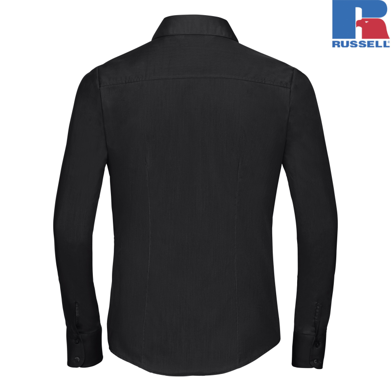 Ladies Long Sleeve Fitted Pollycotton Poplin Shirt | Russell
