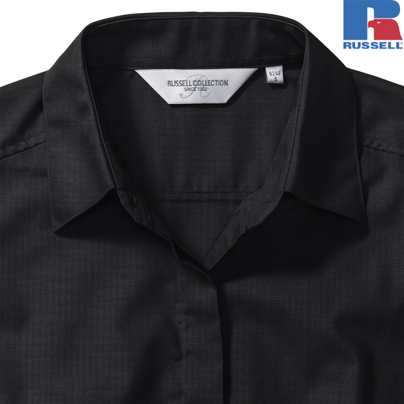 Ladies Long Sleeve Fitted Pollycotton Poplin Shirt | Russell