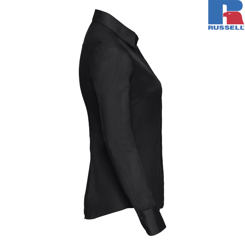 Ladies Long Sleeve Fitted Pollycotton Poplin Shirt | Russell