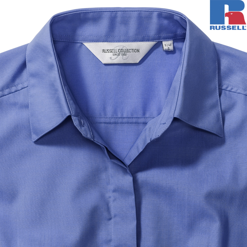 Ladies Long Sleeve Fitted Pollycotton Poplin Shirt | Russell