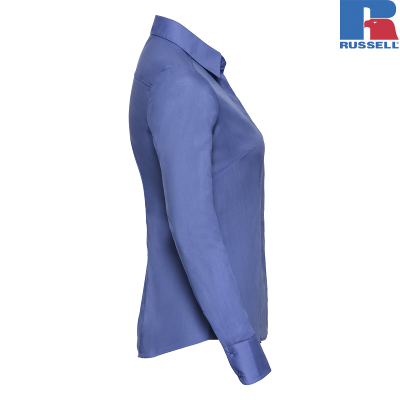 Ladies Long Sleeve Fitted Pollycotton Poplin Shirt | Russell