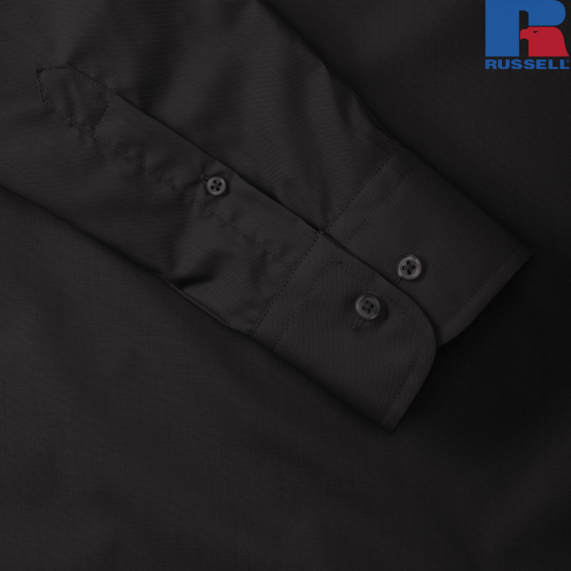 Men's Long Sleeve Easy Care Tailored Poplin Shirt | Russell