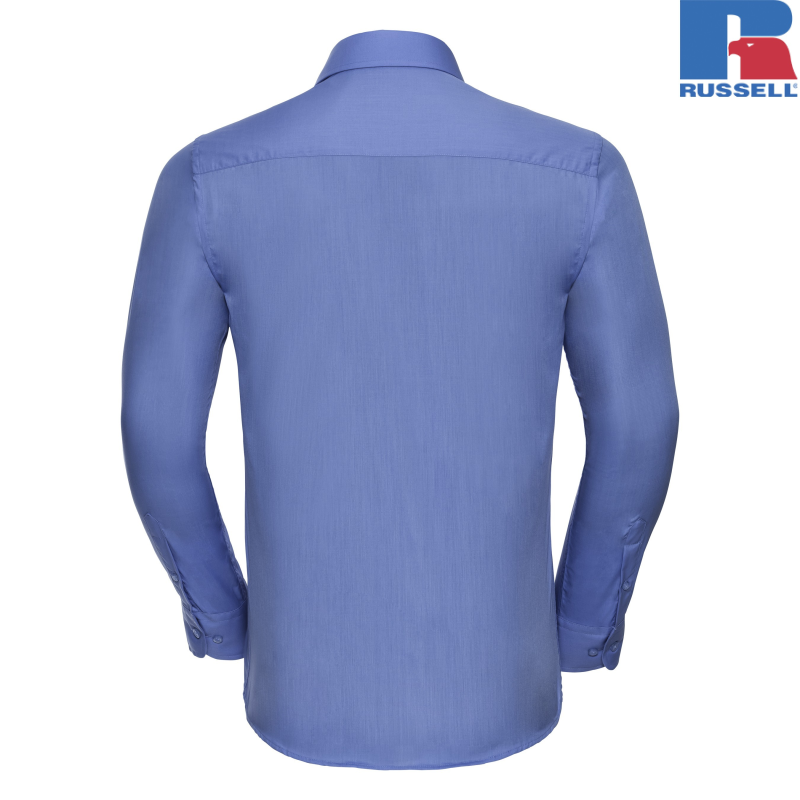 Men's Long Sleeve Easy Care Tailored Poplin Shirt | Russell