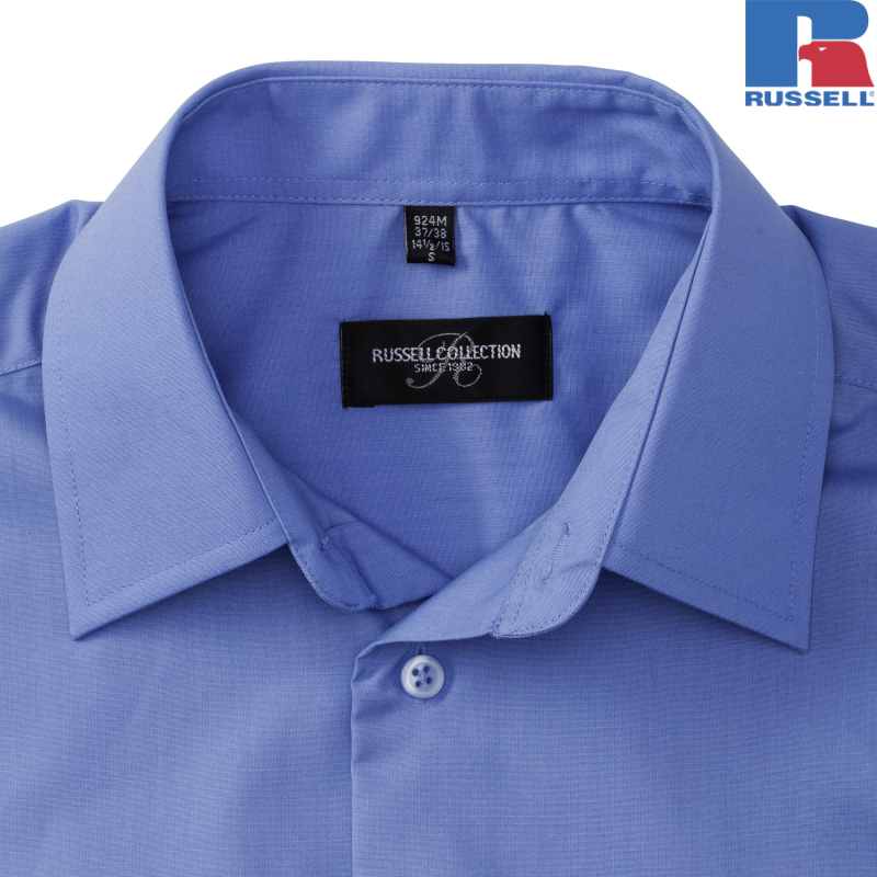 Men's Long Sleeve Easy Care Tailored Poplin Shirt | Russell