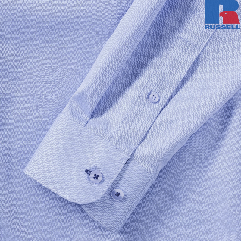 Men's Tailored Contrast Herringbone Shirt | Russell