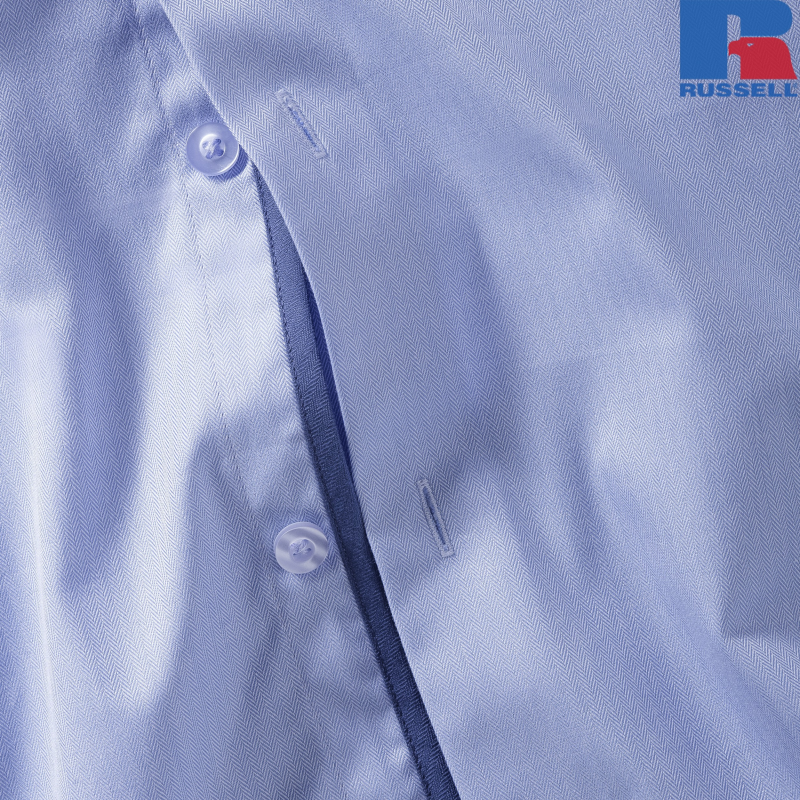 Men's Tailored Contrast Herringbone Shirt | Russell