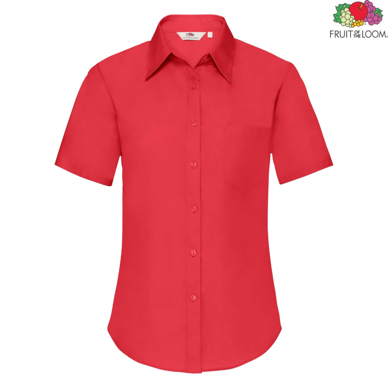 Ladies Poplin Short Sleeve Shirt | Fruit Of The Loom