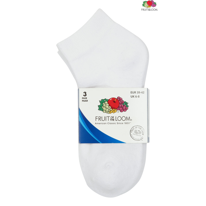 Fruit Quarter Socks 3 Pack | Fruit of the Loom