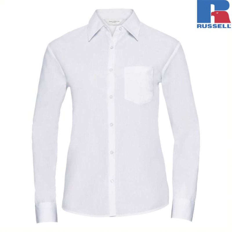 Ladies Long Sleeve Classic Polycotton Poplin Shirt | Russell