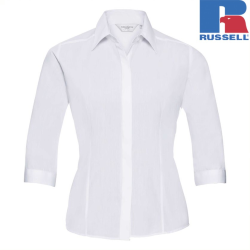 Ladies 3/4 Sleeve Fitted Polycotton Poplin Shirt | Russell