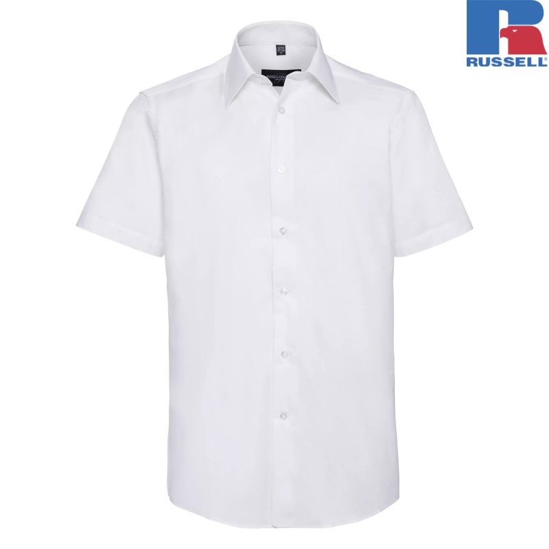 Men's Short Sleeve Tailored Oxford Shirt | Russell