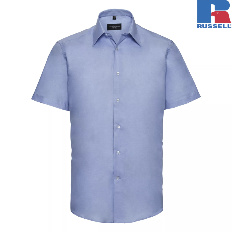 Men's Short Sleeve Tailored Oxford Shirt | Russell
