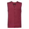 Men's V-⁠Neck Sleeveless Knitted Cardigan | Russell