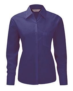 Ladies’ Long Sleeve Classic Polycotton Poplin Shirt, 65% Polyester, 35% Cotton Poplin, 105g/110g