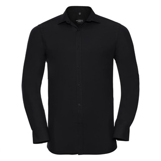 Men’s Long Sleeve Ultimate Stretch Shirt, 75% Cotton, 25% Elastomultister, 125g/130g